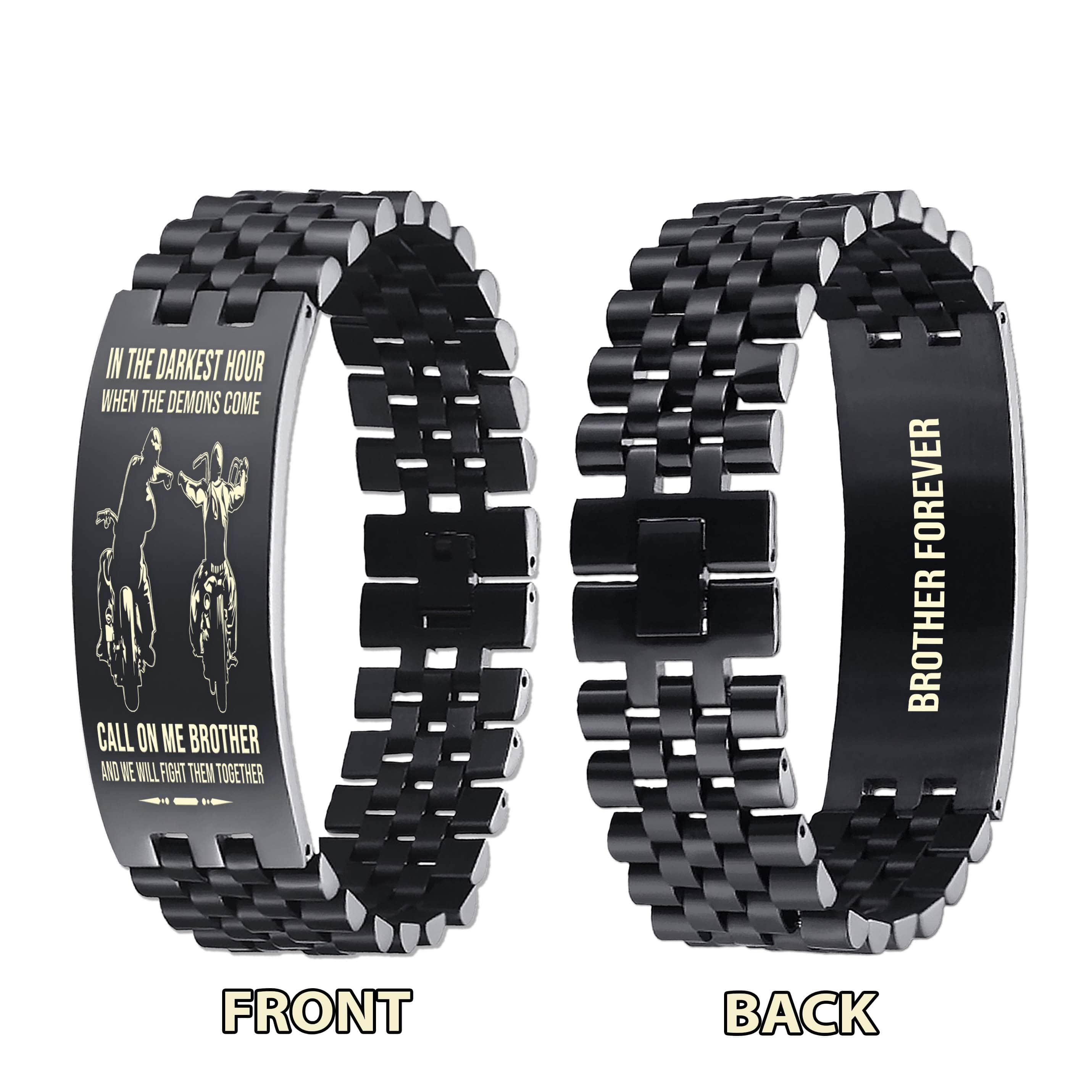 Biker-Brother Forever Customizable engraved brother bracelet double sided gift from brother