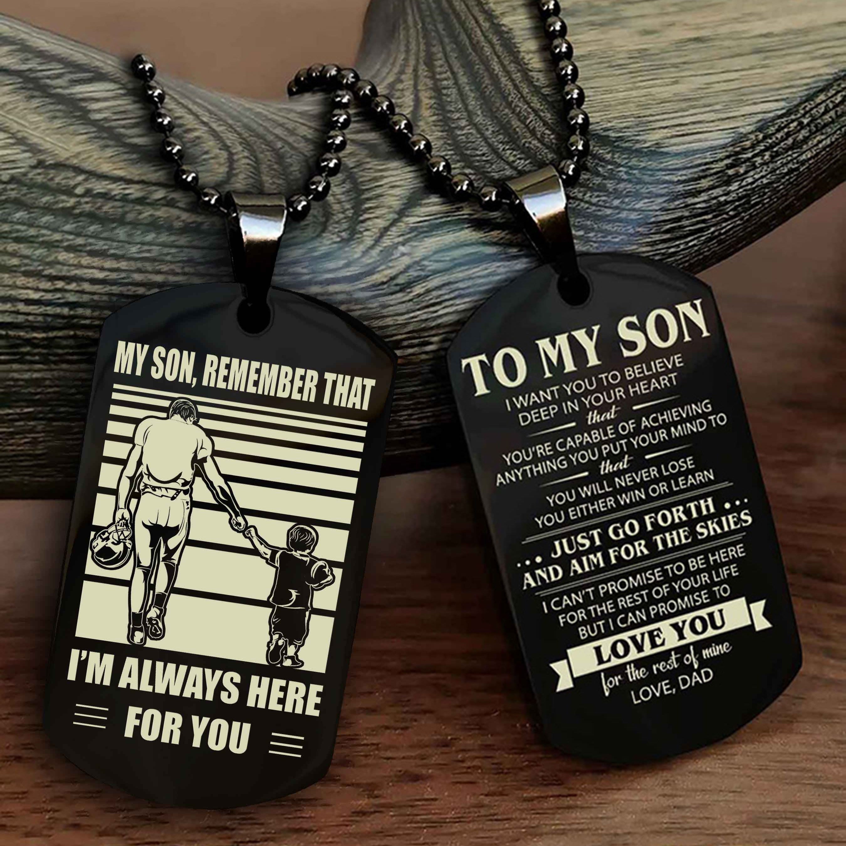 DRB Double Sided Dog Tag My Son Remember That - Gift For Son Just Go Forth And Aim For The Skies