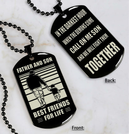 Cowboy Personalized Double Sided Dog Tag Call On Me Son And We Will Fight Them Together Gifts For Your Son From Dad