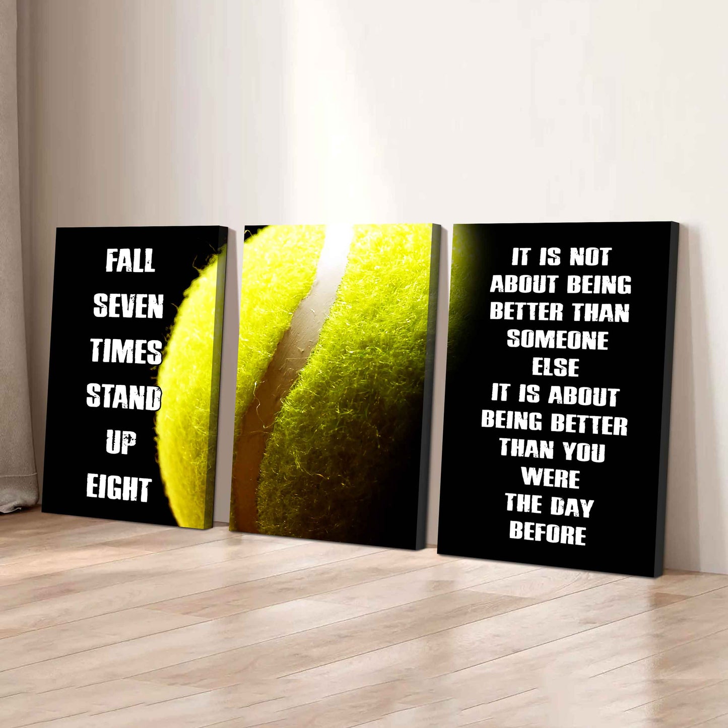 Combo 3 Sport Poster Canvas Fall Down Seven Times Stand Up Eight Gift For Your Son Your Kid