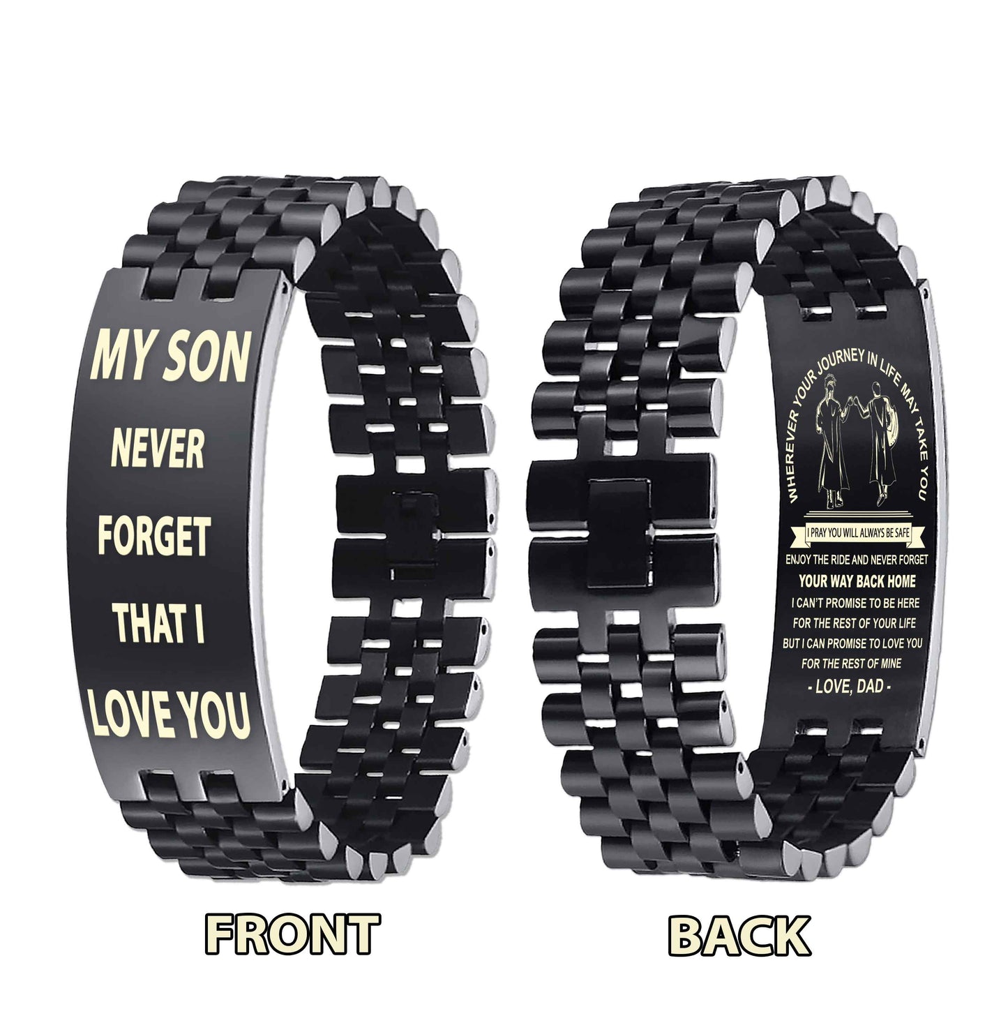 New Version Double Sided Bracelet Gift From Dad For Son - Never Forget Your Way Back Home