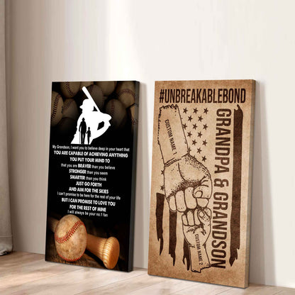 Unbreakable Bond Sport Canvas Set From Grandpa To Grandson Just Go Forth And Aim For The Skies