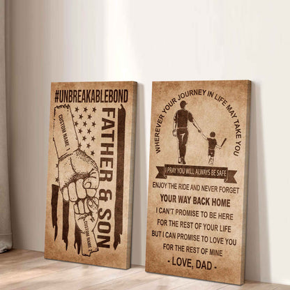 Father And Son Canvas Set To My Son Enjoy The Ride Never Forget Your Way Back Home