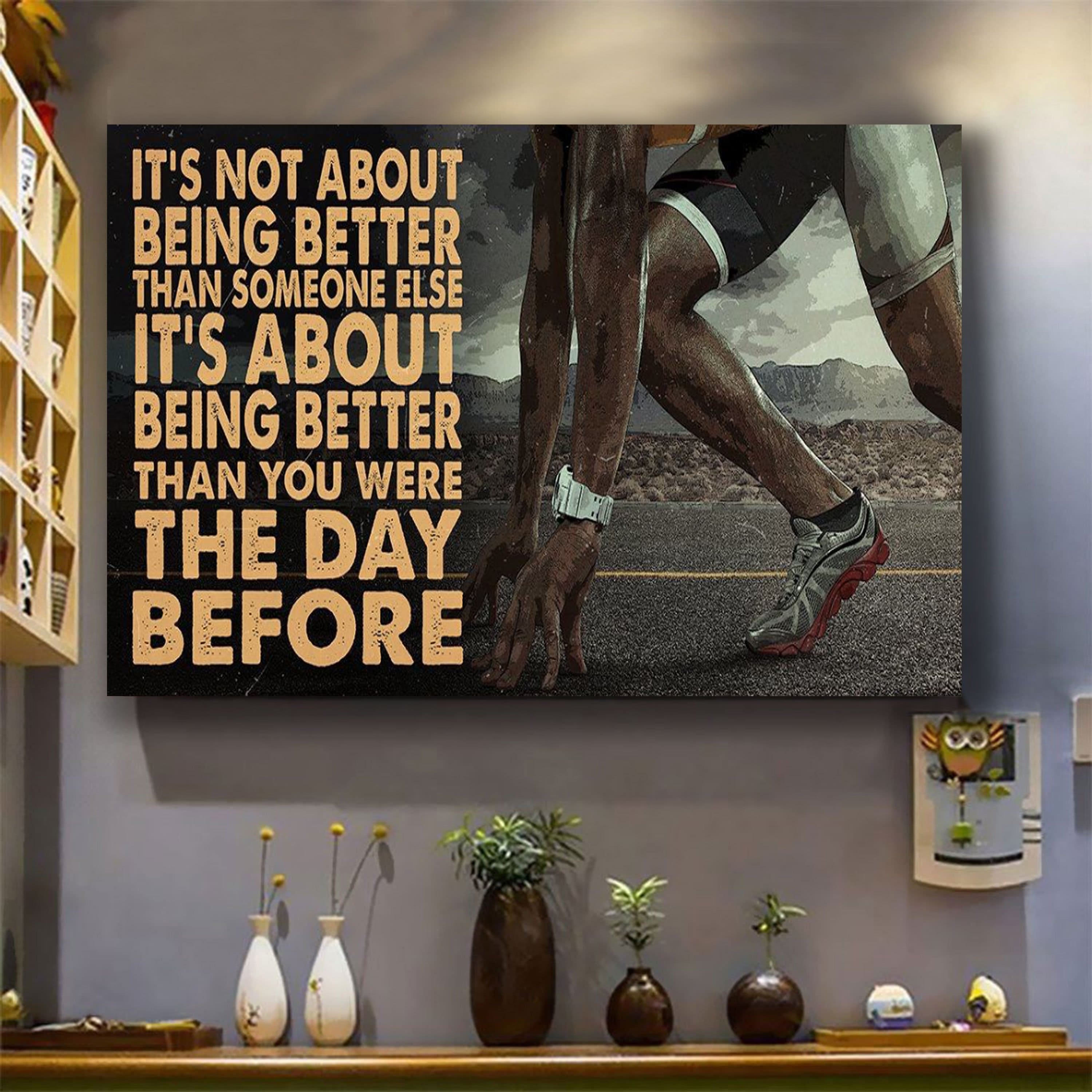 Gymnastics customizable poster canvas - It is not about better than someone else, It is about being better than you were the day before