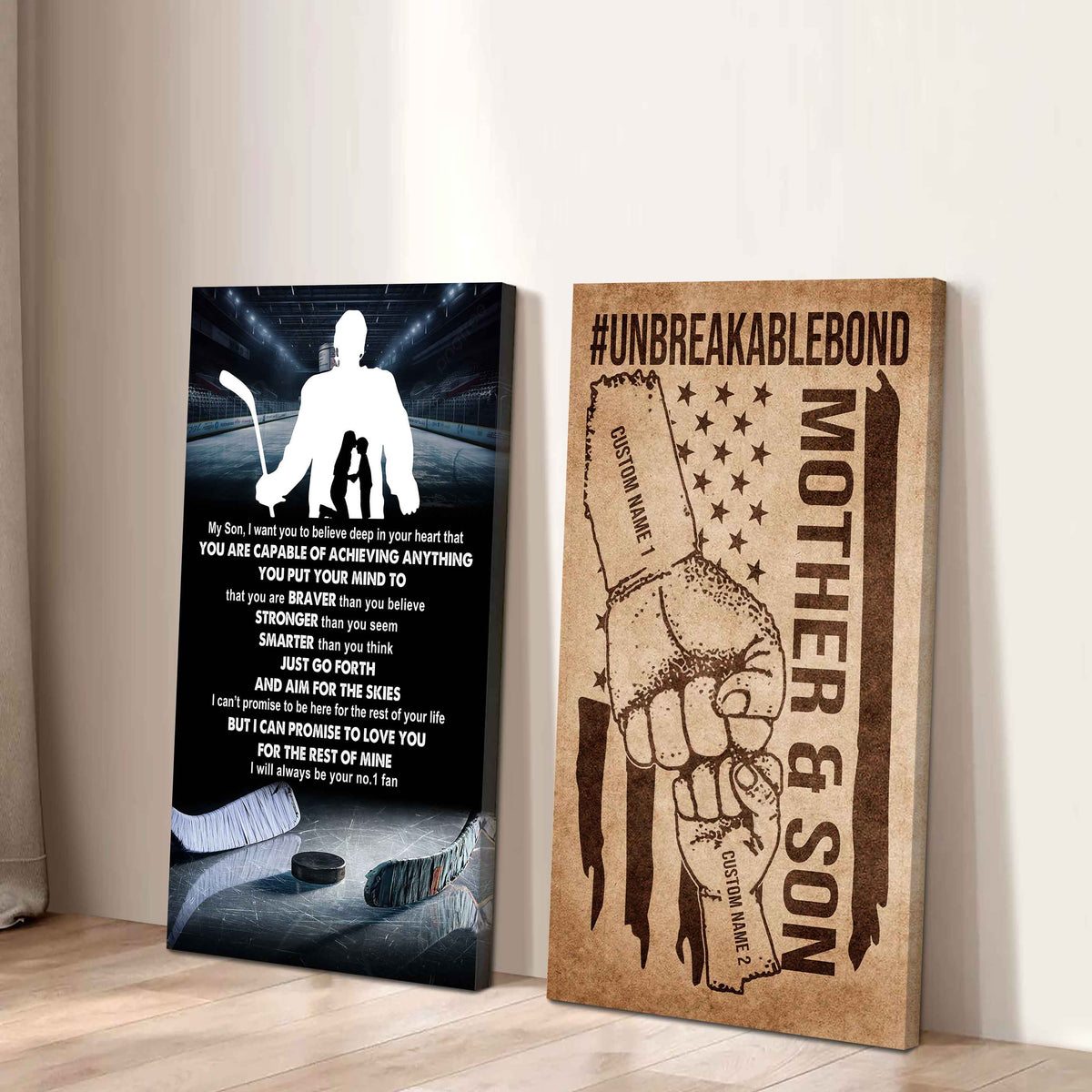 Unbreakable Bond Sport Canvas Set From Mom To Son Just Go Forth And Aim For The Skies (Copy)