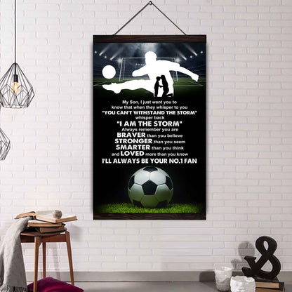 Baseball Poster Canvas Mom To Son - Whisper Back I Am The Storm I Will Always Your No 1 Fan