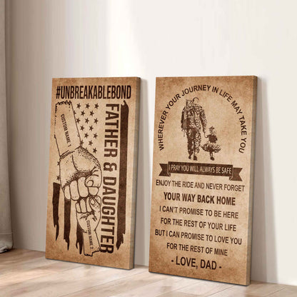 Unbreakable Bond Canvas Set Father And Daughter Never Forget Your Way Back Home Gift For Your Daughter