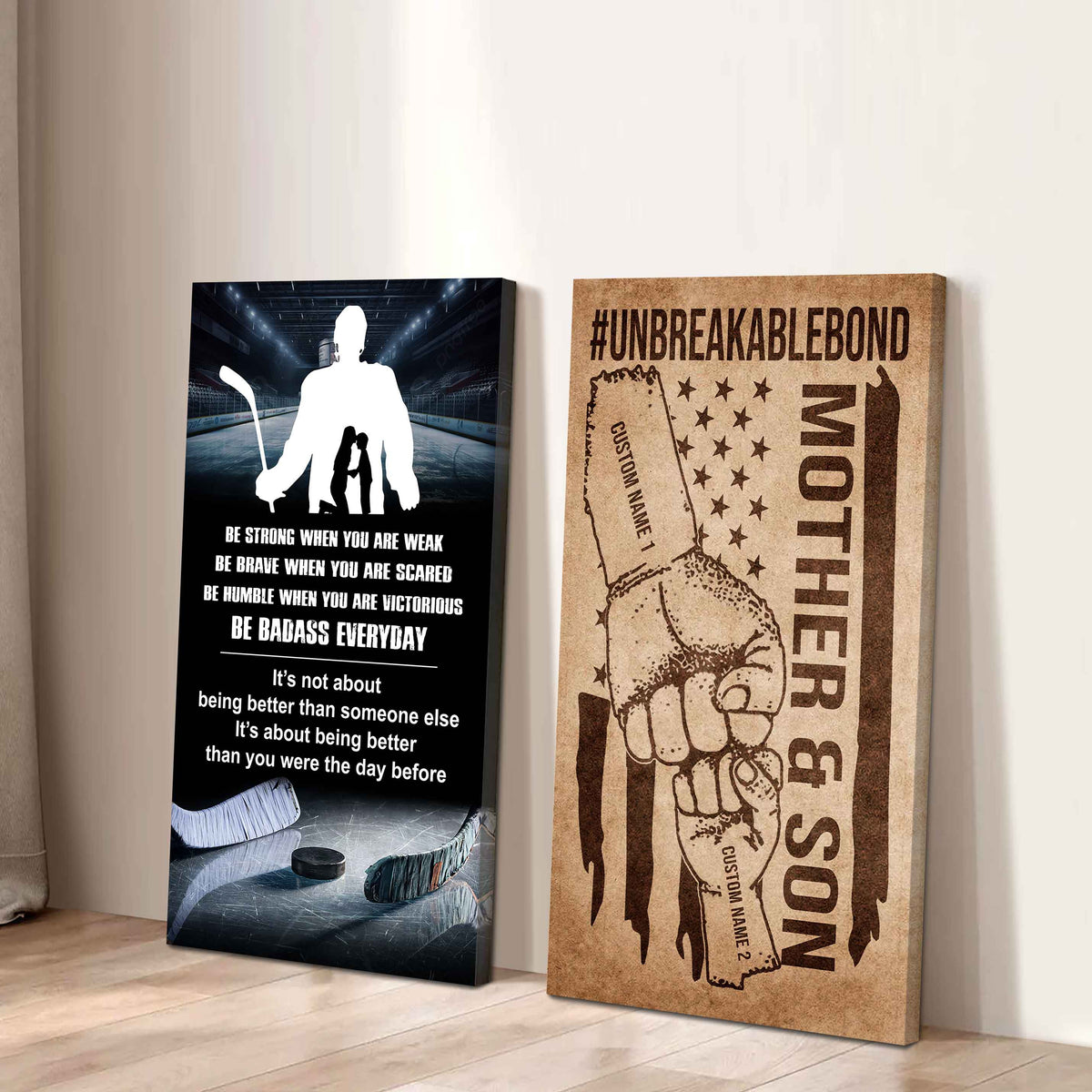 Unbreakable Bond Canvas Set From Mom To Son Be Badass Everyday It's About Being Better Than You Were The Day Before