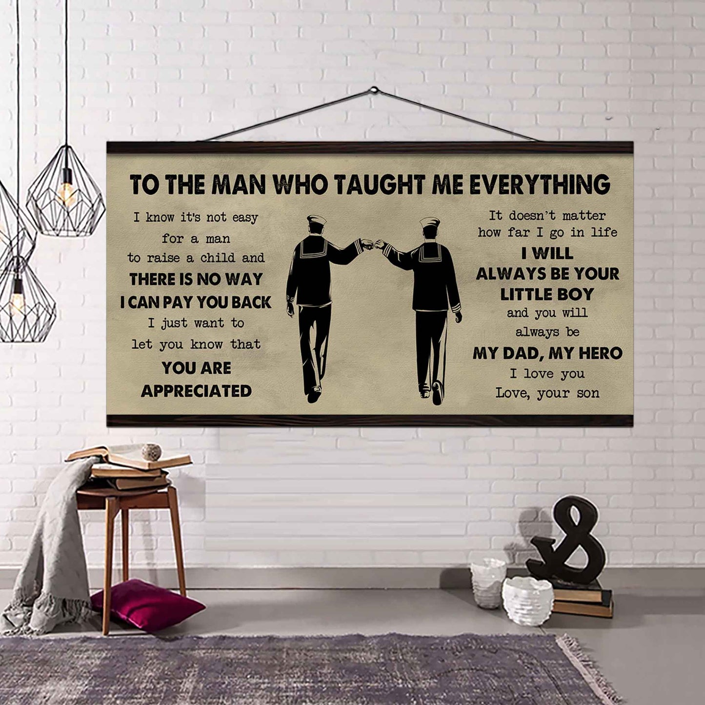 Samurai Poster Horizontal Canvas To My Dad I Know It's Not Easy To Raise A Child I Will Always Be Your Little Boy Gift From Son To Dad