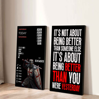 It's About Being Better Than You Were The Day Before Canvas Set Ready To Hang Gift For Your Son Your Friend