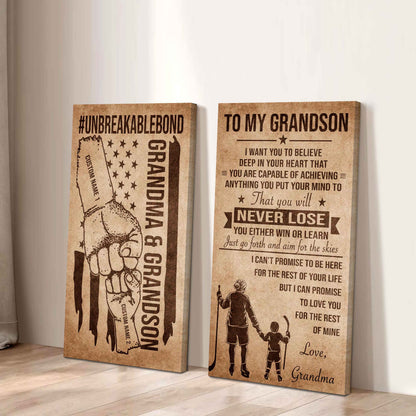 Unbreakable Bond Canvas Set Grandma And Grandson You Will Never Lose You Either Win Or Learn
