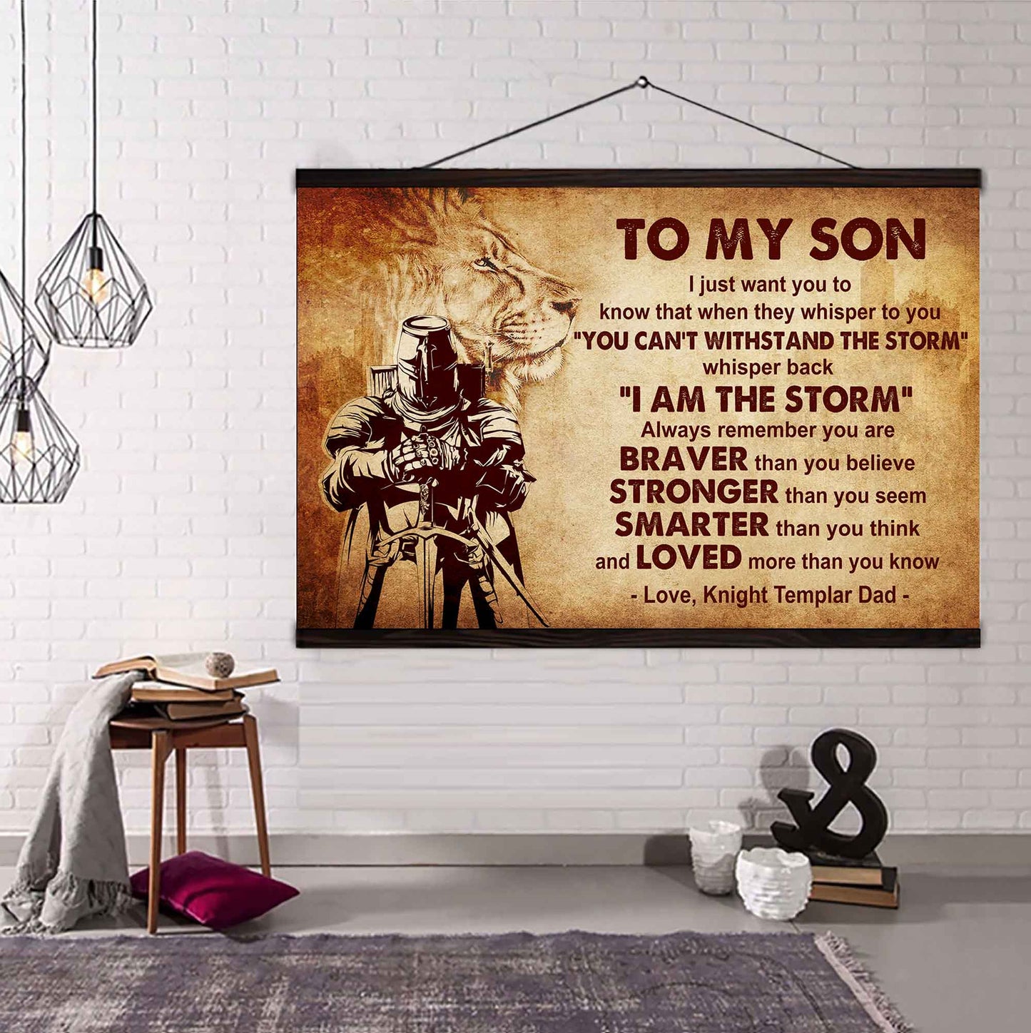 New Version Warrior Poster Canvas Whisper Back I'm The Storm From Dad To Son Gift For Your Son Motivational Quotes