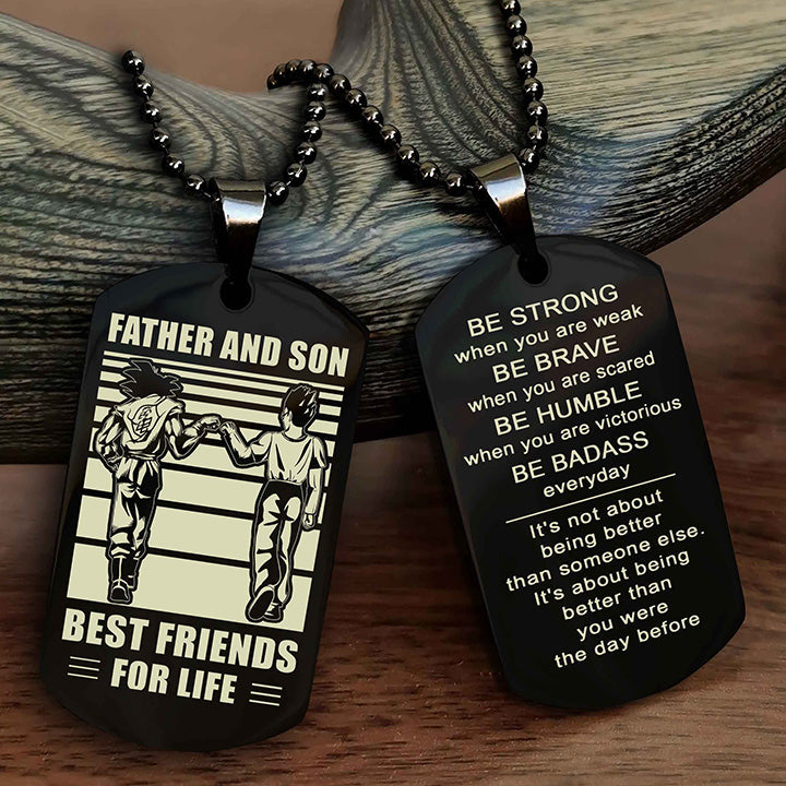 Cowboy Personalized Double Sided Dog Tag To My Son I Love You - Be Strong When You Are Weak Gift From Dad To Son