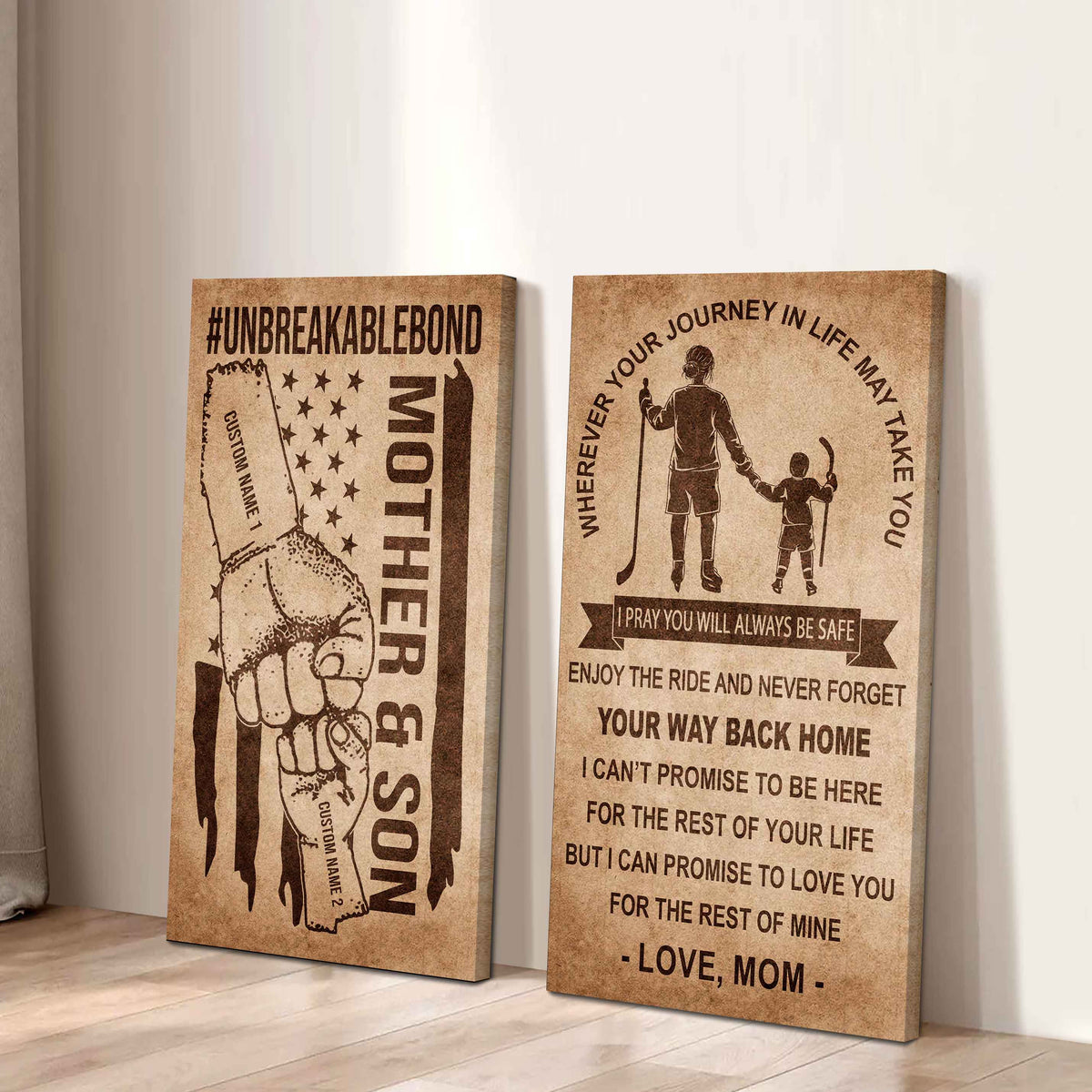 Unbreakable Bond Canvas Set Mother And Son Never Forget Your Way Back Home I Love You For The Rest Of Mine