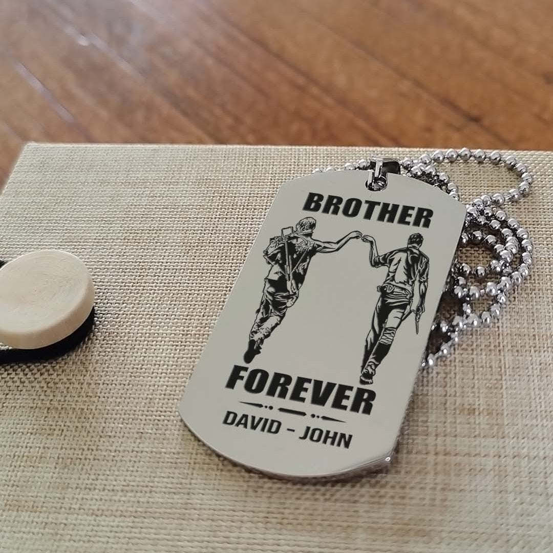 Ver3W Vikings customizable engraved black dog tag double sided gift from brother, brother forever