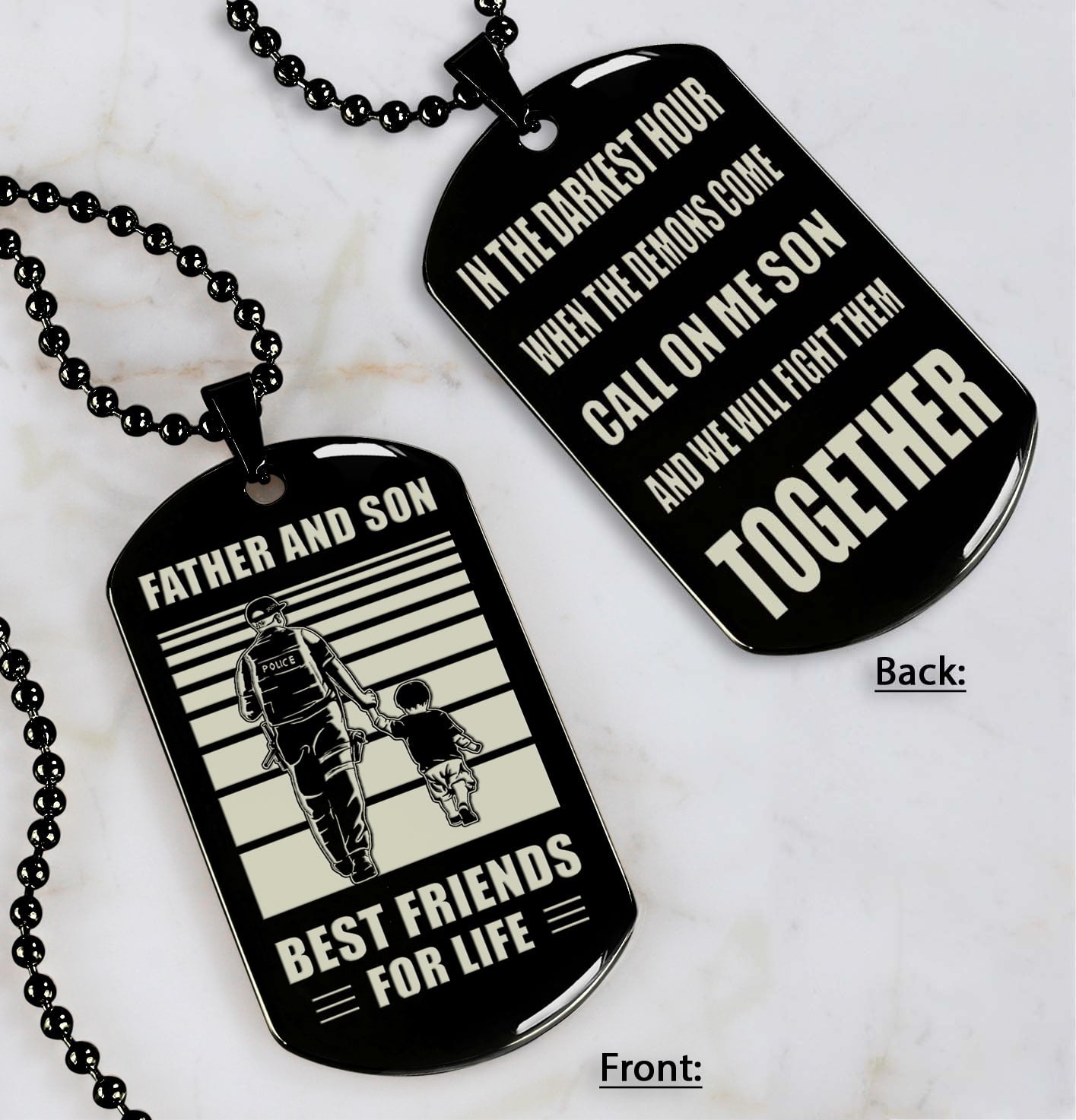 Cowboy Personalized Double Sided Dog Tag Call On Me Son And We Will Fight Them Together Gifts For Your Son From Dad