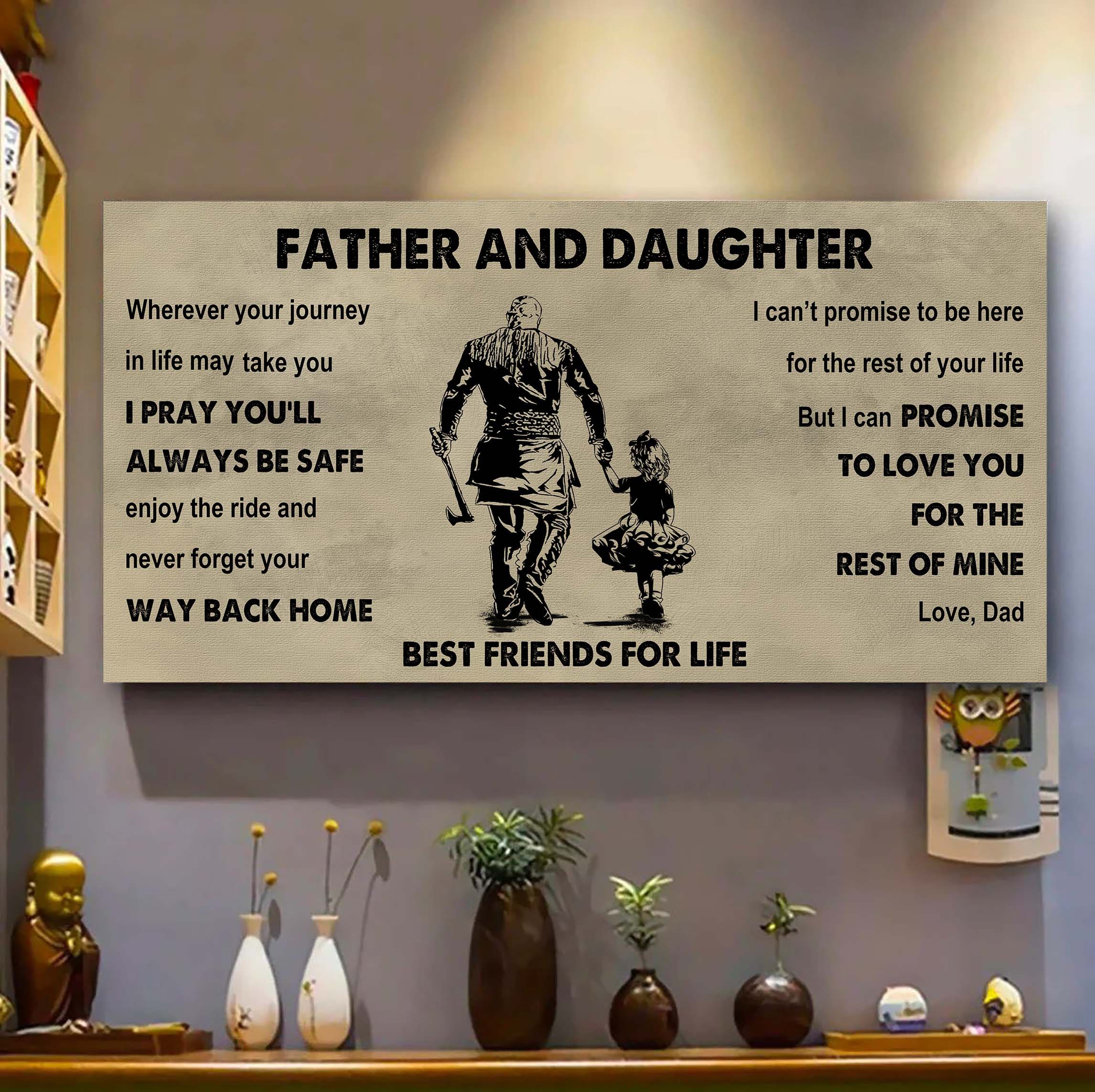 Samurai Father And Daughter Best Friends For Life - Ver 2 Never Forget Your Way Back Home Poster Canvas Gift For Daughter From Father