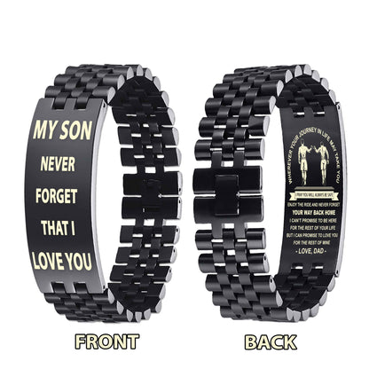 New Version Double Sided Bracelet Gift From Dad For Son - Never Forget Your Way Back Home