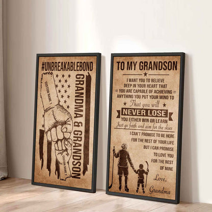 Unbreakable Bond Canvas Set Grandma And Grandson You Will Never Lose You Either Win Or Learn
