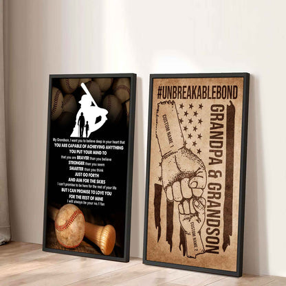 Unbreakable Bond Sport Canvas Set From Grandpa To Grandson Just Go Forth And Aim For The Skies