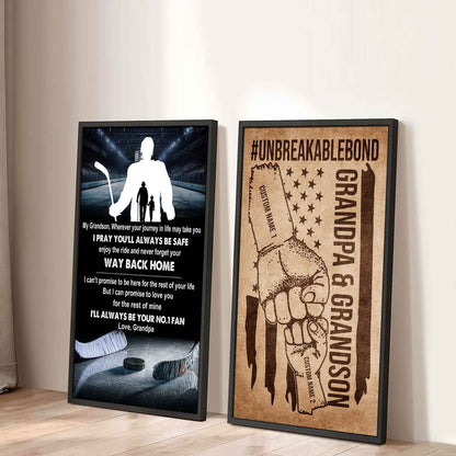 Unbreakable Bond Canvas Set From Grandpa To Grandson Enjoy The Ride And Never Forget Your Way Back Home