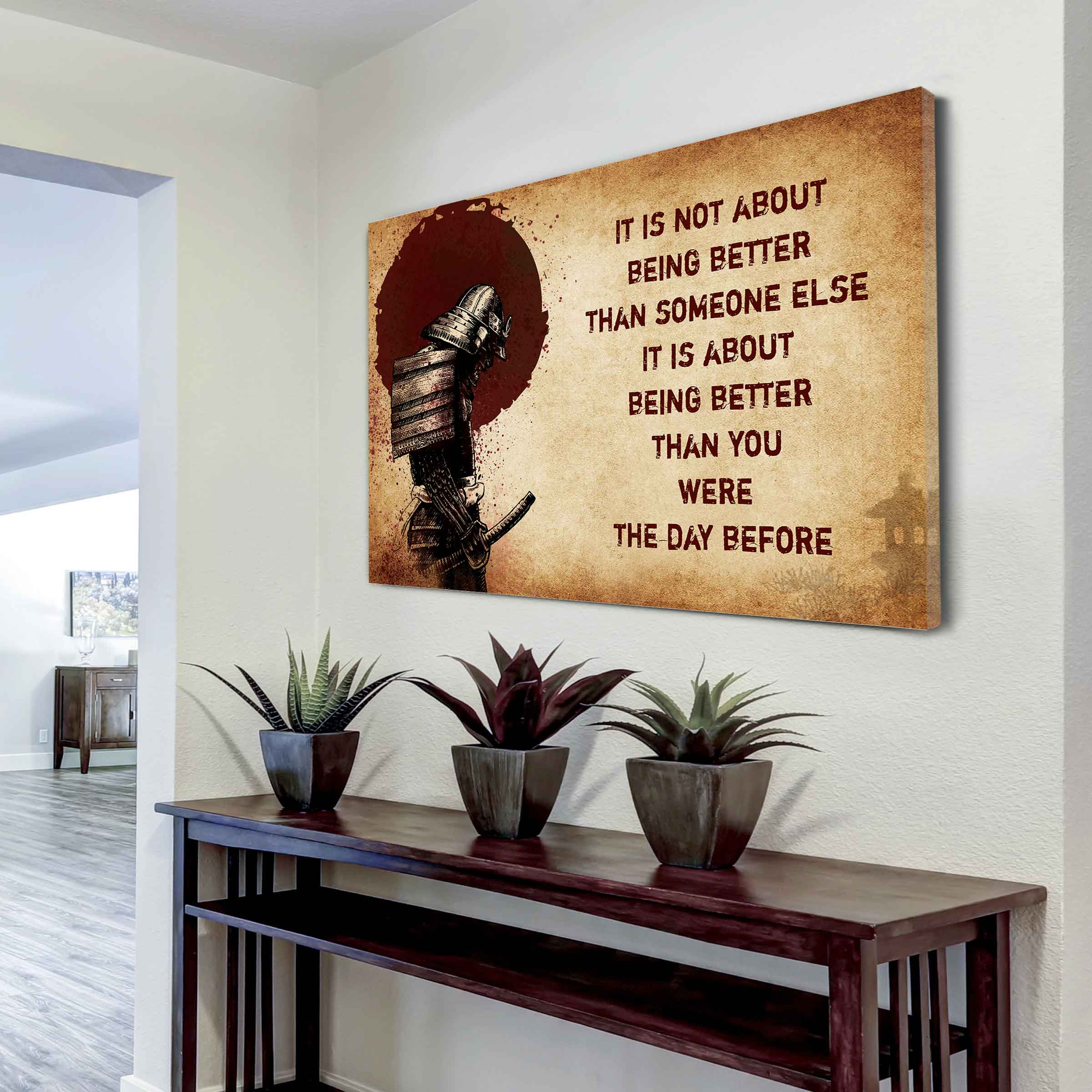 DRB Poster Canvas It's Not About Being Better Than Someone Else Best Gifts Motivation Quotes
