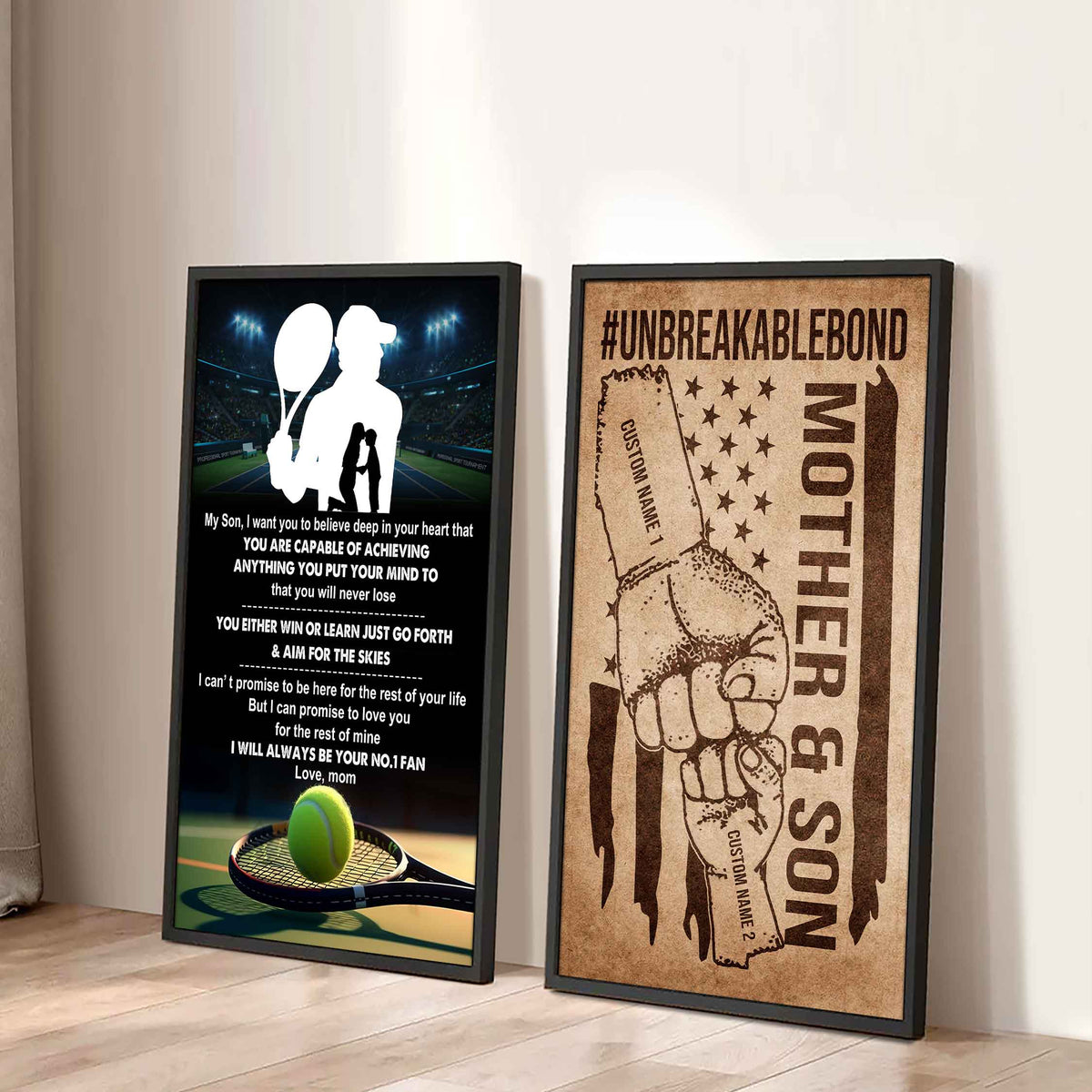 Unbreakable Bond Sport Canvas Set From Mom To Son You Will Never Lose You Either Win Or Learn