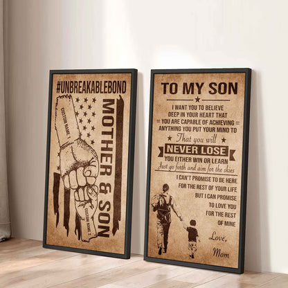 Unbreakable Bond Canvas Set Mother And Son You Will Never Lose You Either Win Or Learn