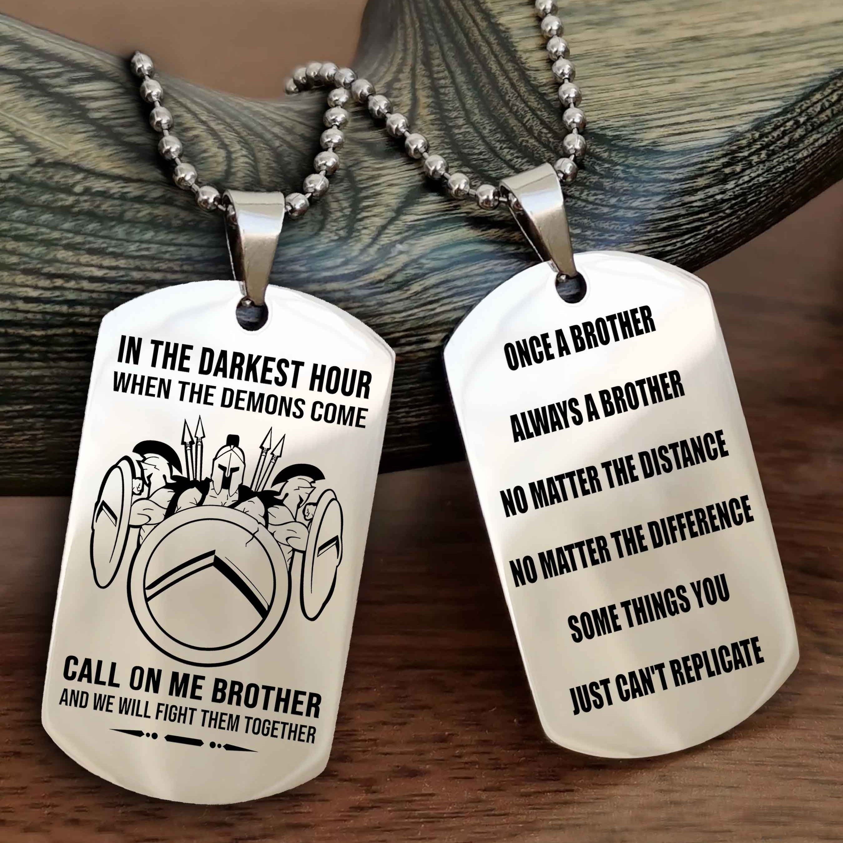 Cowboy Customizable engraved dog tag double sided gift from brother Once A Brother Always A Brother