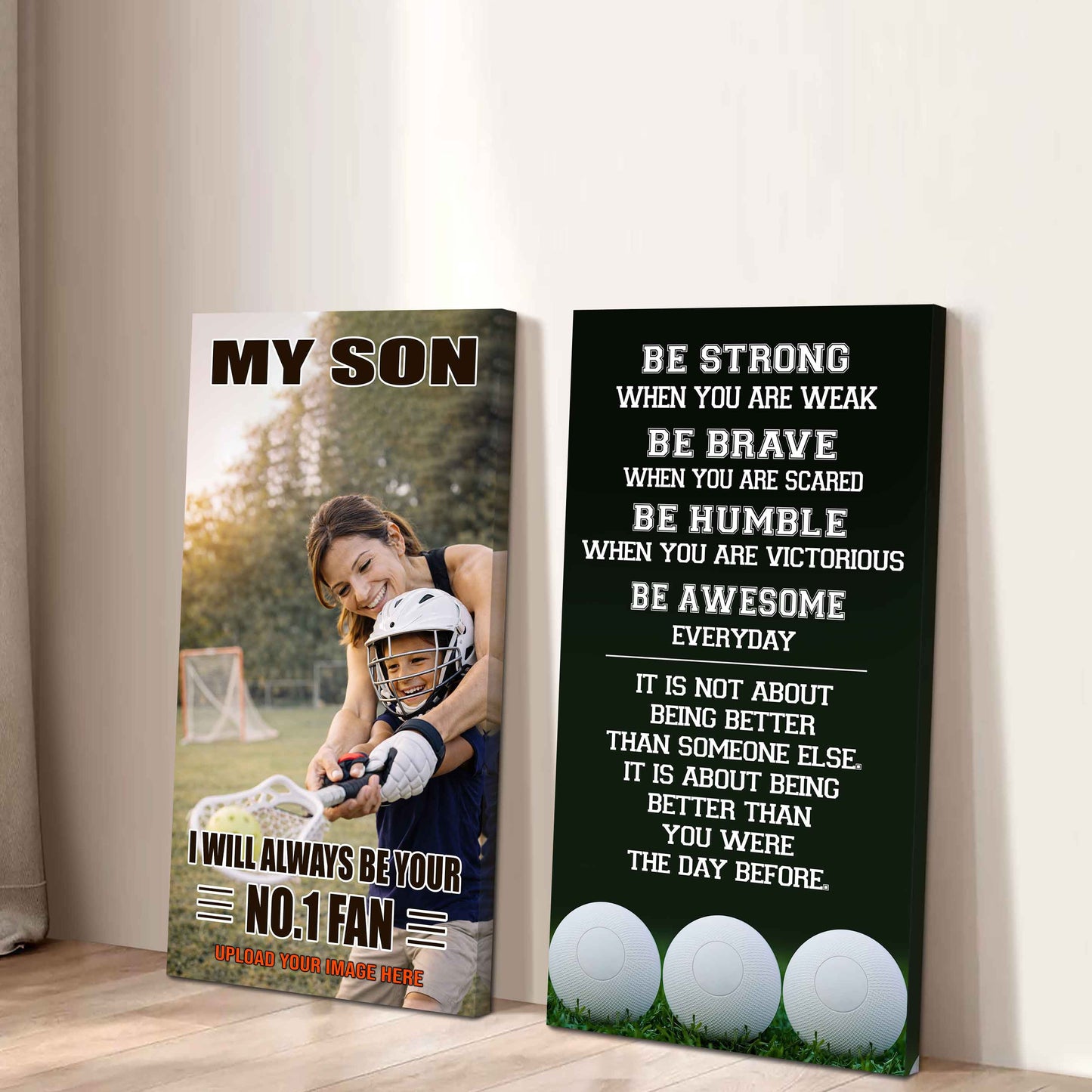 My Son Be Strong When You Are Weak Be Awesome Everyday Set 2 Canvas Wall Art From Mom To Son