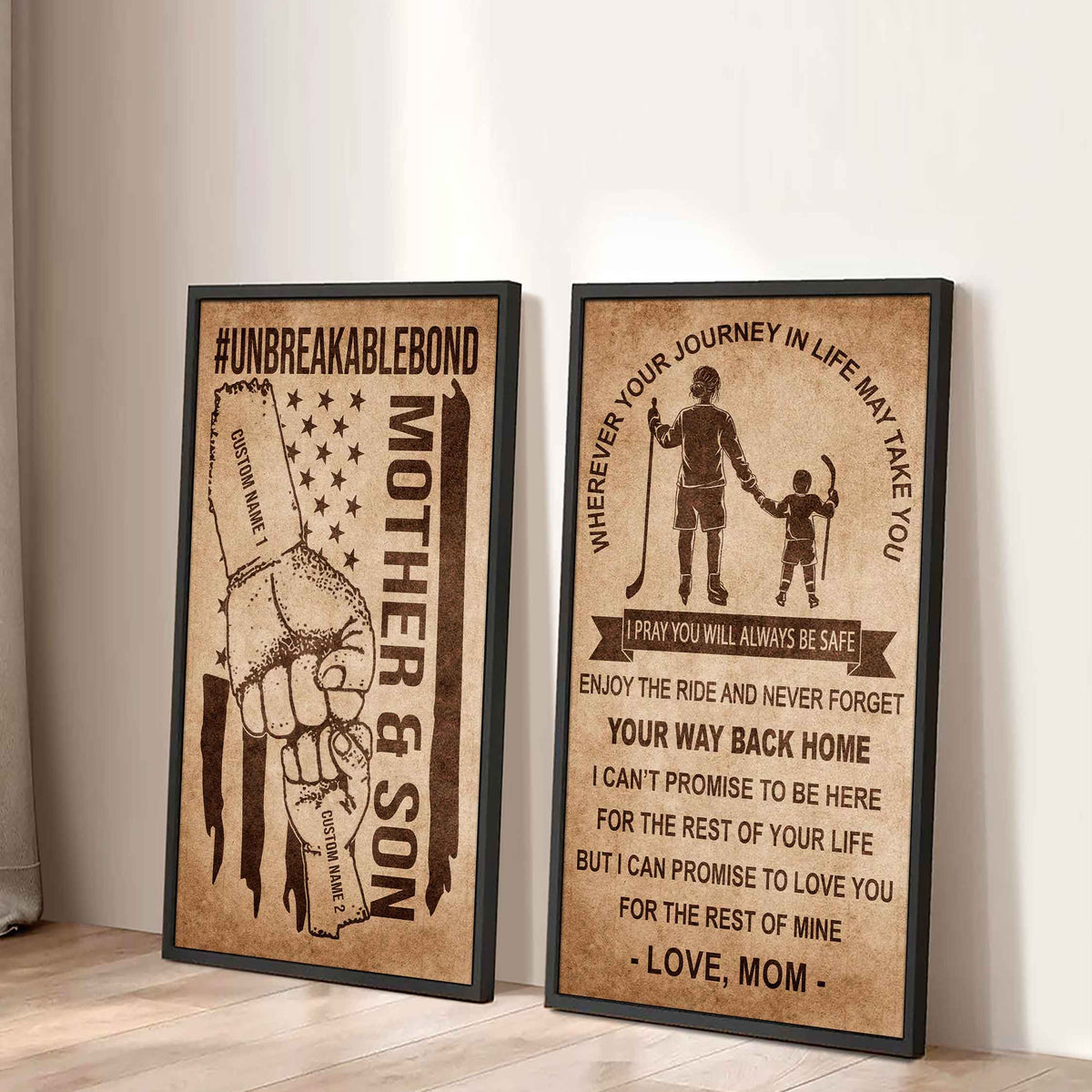 Unbreakable Bond Canvas Set Mother And Son Never Forget Your Way Back Home I Love You For The Rest Of Mine