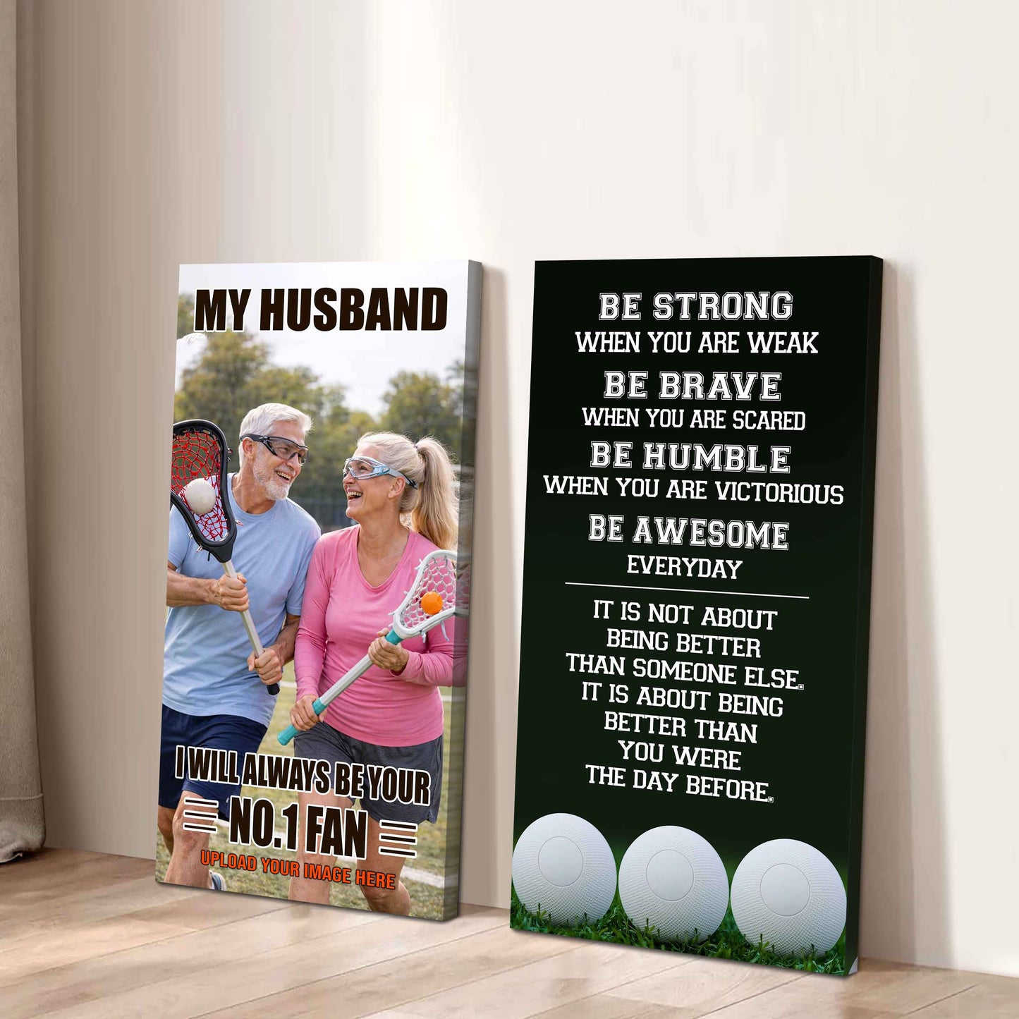 Old Sport Couple To My Husband Be Strong When You Are Weak Be Badass Everyday Set 2 Canvas Wall Art