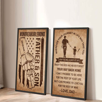 Father And Son Canvas Set To My Son Enjoy The Ride Never Forget Your Way Back Home