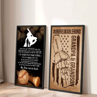 Unbreakable Bond Sport Canvas Set From Grandpa To Grandson Be The Nice Kid