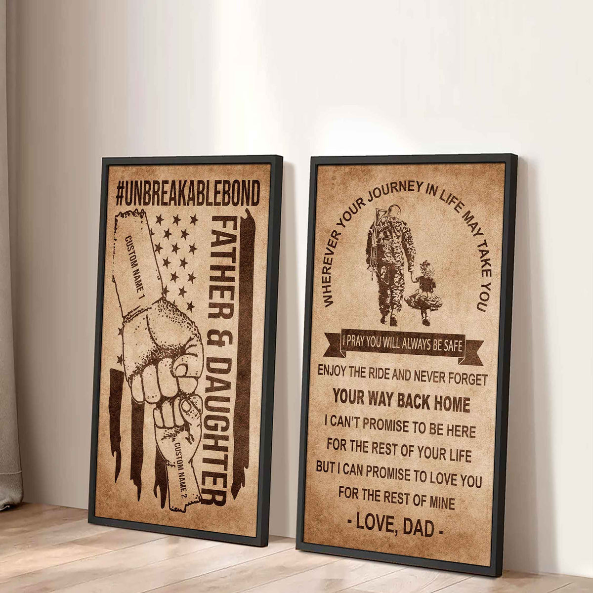 Unbreakable Bond Canvas Set Father And Daughter Never Forget Your Way Back Home Gift For Your Daughter
