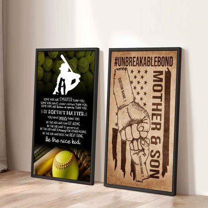 Unbreakable Bond Sport Canvas Set From Mom To Son Be The Nice Kid
