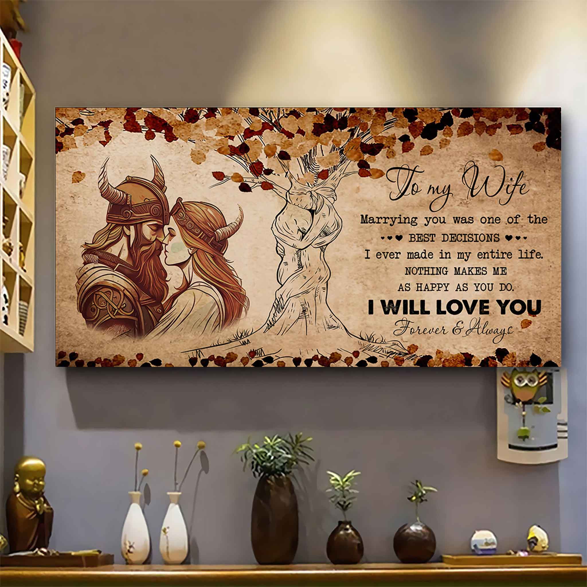 American Football Poster Canvas To My Wife Marrying You Was One Of The Best Decisions - I Will Love You Forever And Always Gift For Your Wife