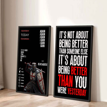 It's About Being Better Than You Were The Day Before Canvas Set Ready To Hang Gift For Your Son Your Friend