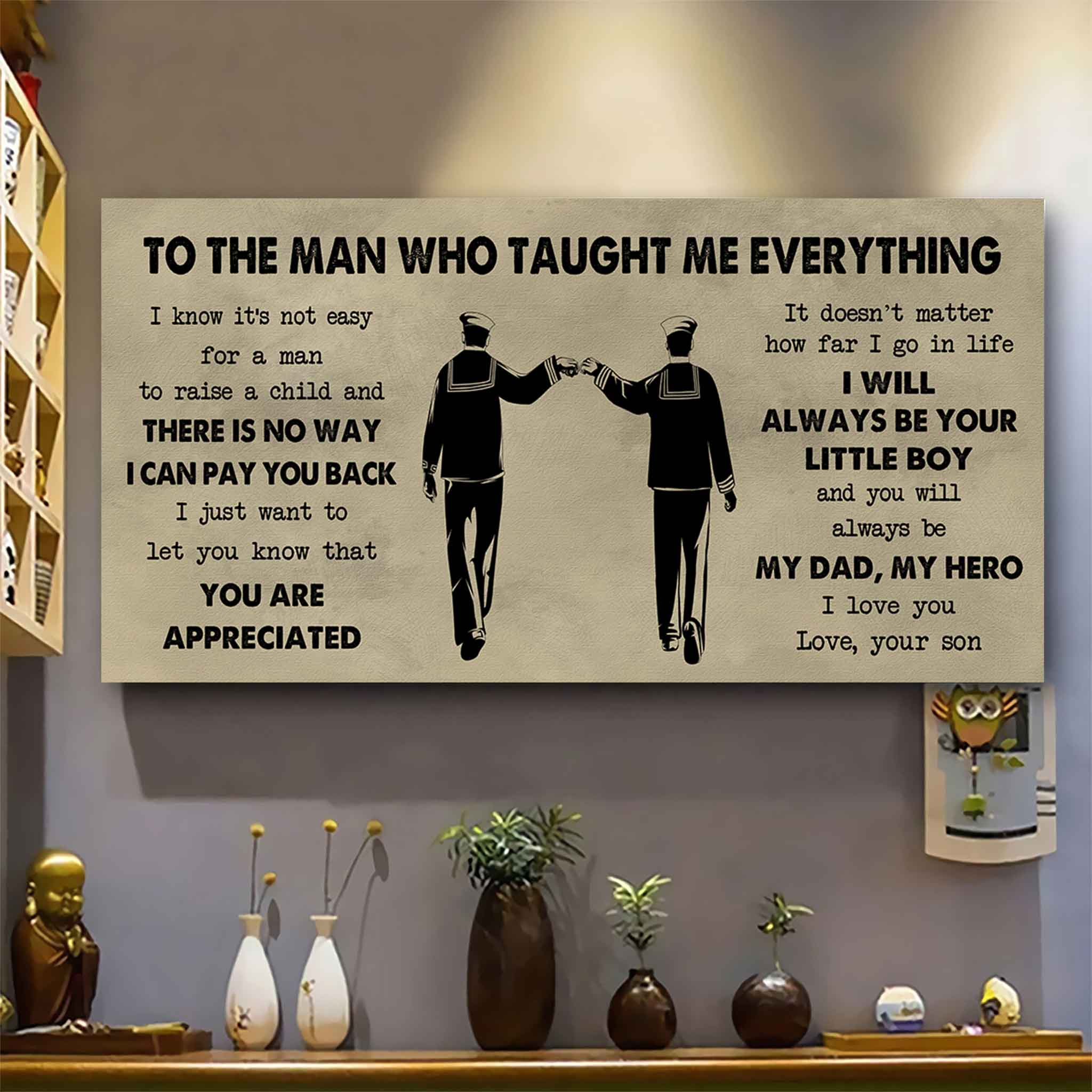 Samurai Poster Horizontal Canvas To My Dad I Know It's Not Easy To Raise A Child I Will Always Be Your Little Boy Gift From Son To Dad