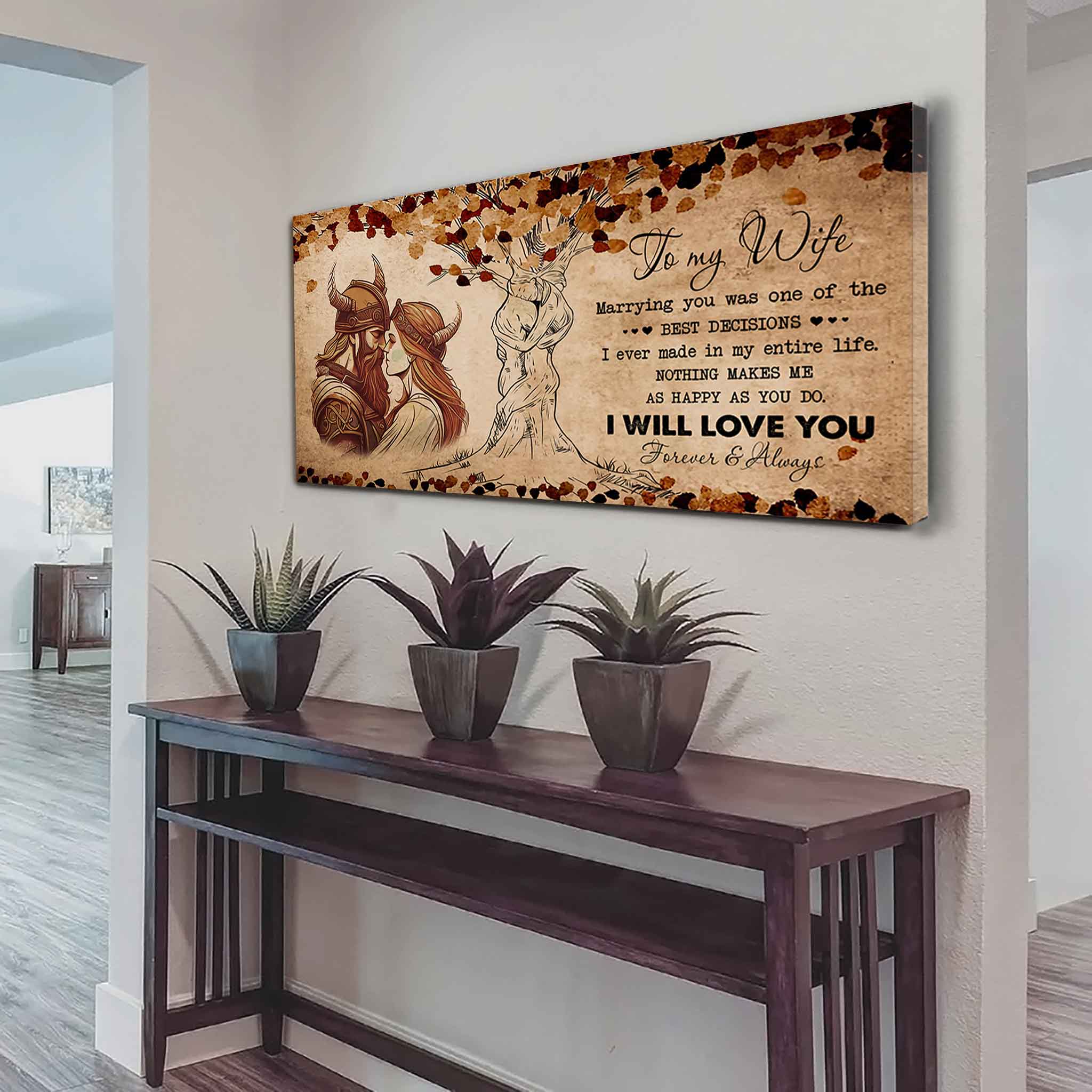 American Football Poster Canvas To My Wife Marrying You Was One Of The Best Decisions - I Will Love You Forever And Always Gift For Your Wife