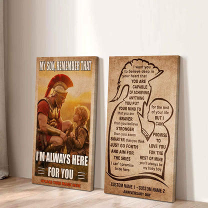 Spartan Canvas Set Father And Son Best Friend For Life - With Message Quotes