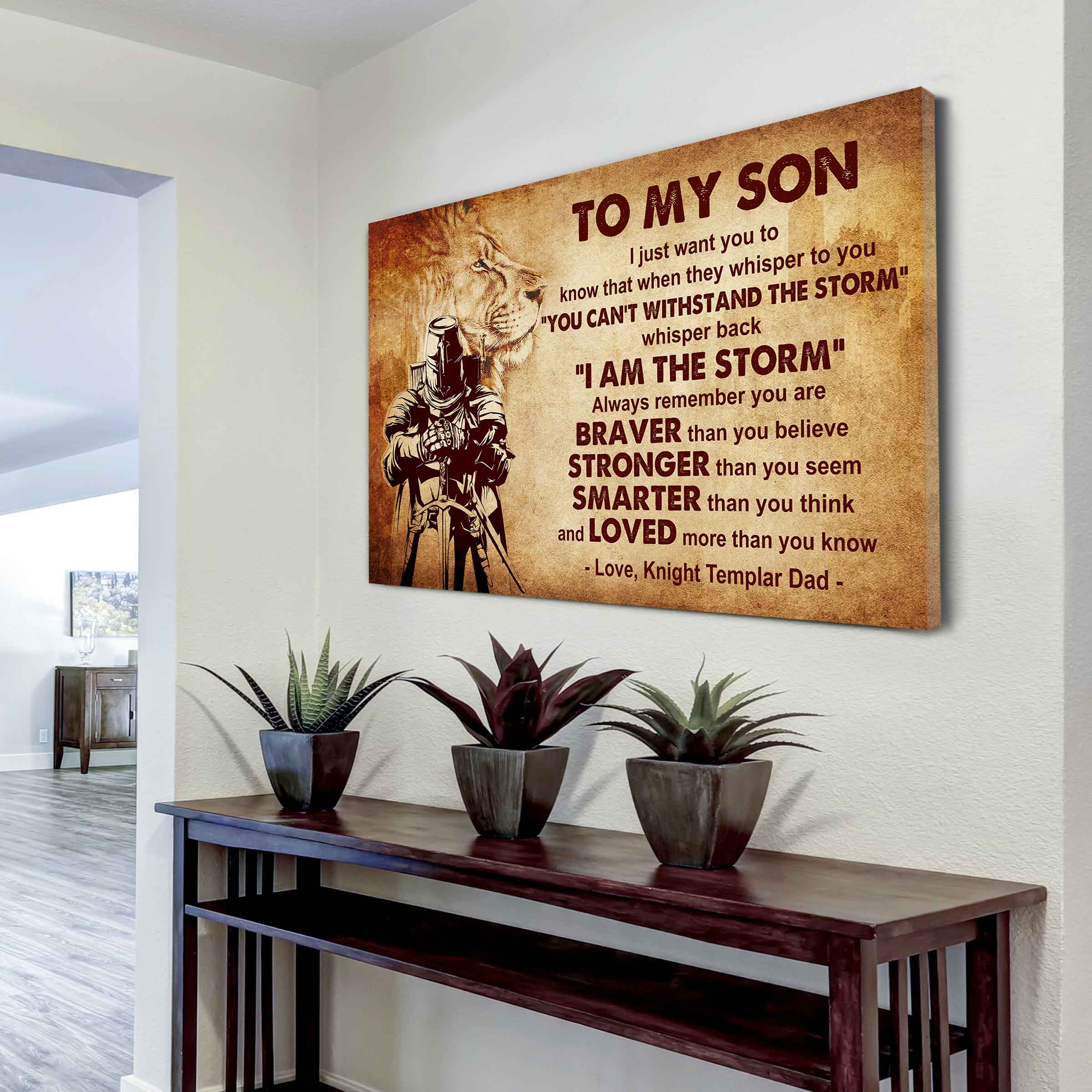 New Version Warrior Poster Canvas Whisper Back I'm The Storm From Dad To Son Gift For Your Son Motivational Quotes
