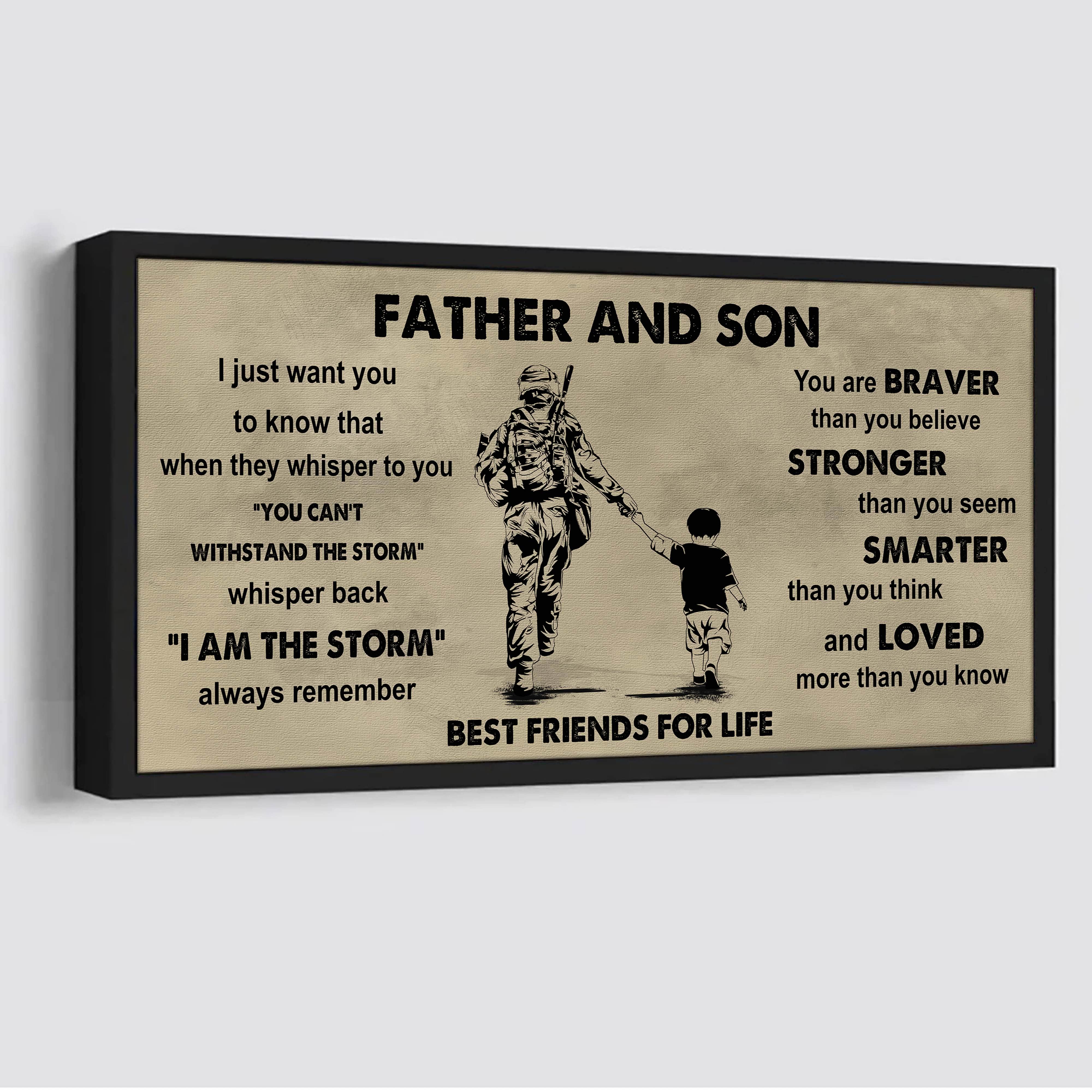 Ver 2 FAMILY-PHOTO UPLOAD Father And Daughter Best Friends For Life - I Am The Storm Poster Canvas Gift For Daughter From Father