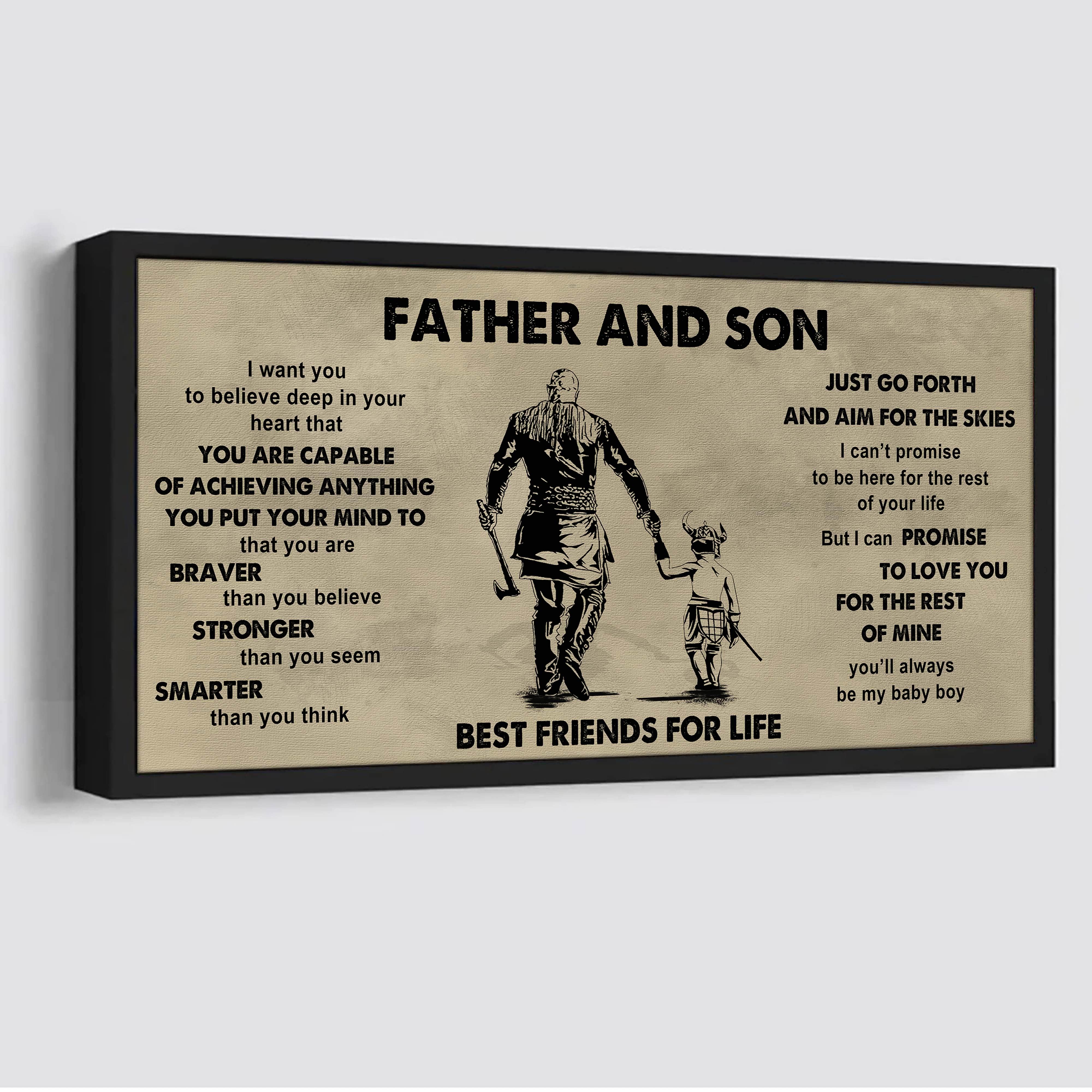 DRB GH Father And Daughter Best Friends For Life  - That You Are Braver Than You Believe Poster Canvas Gift For Daughter From Father