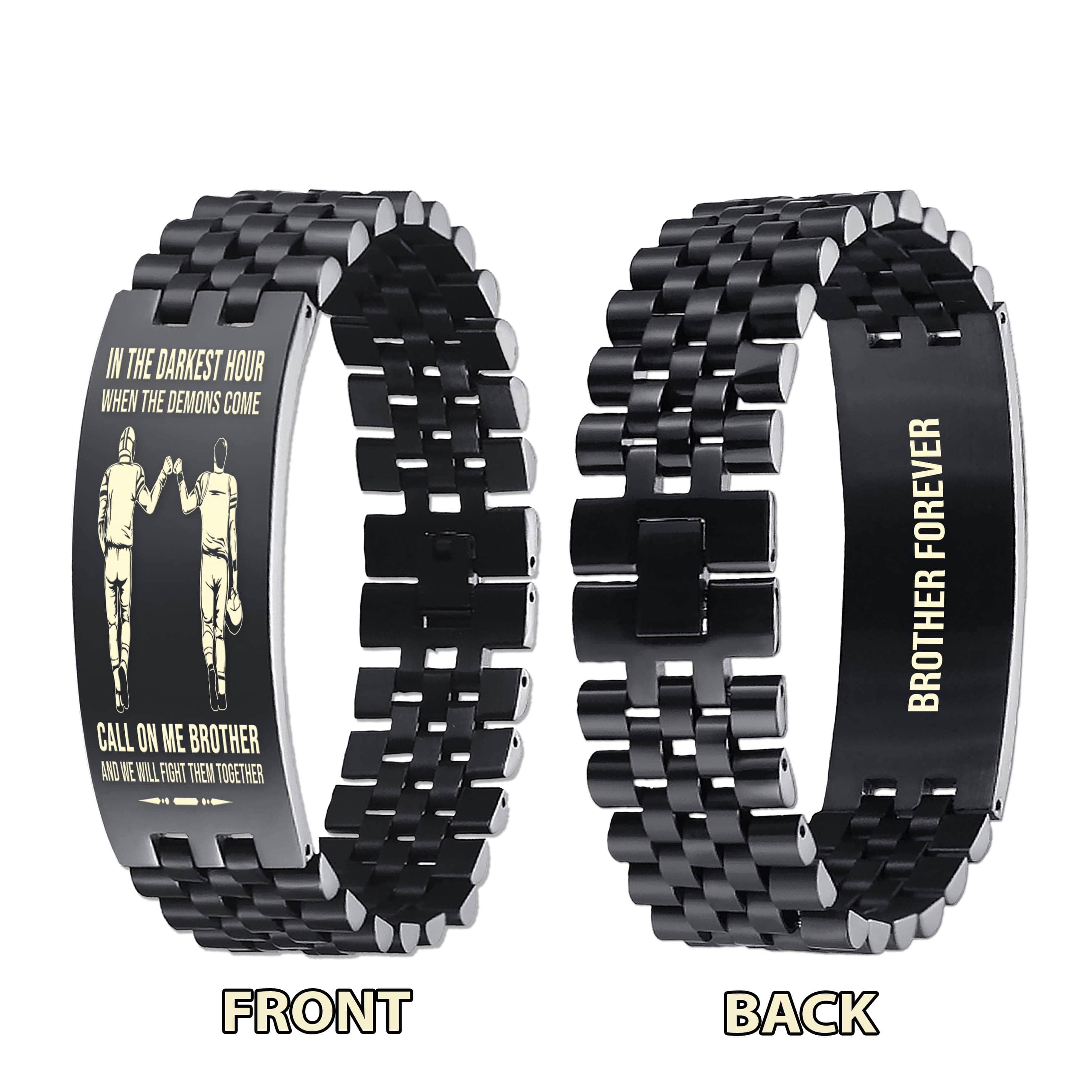 Spartan-Brother Forever Customizable engraved brother bracelet double sided gift from brother