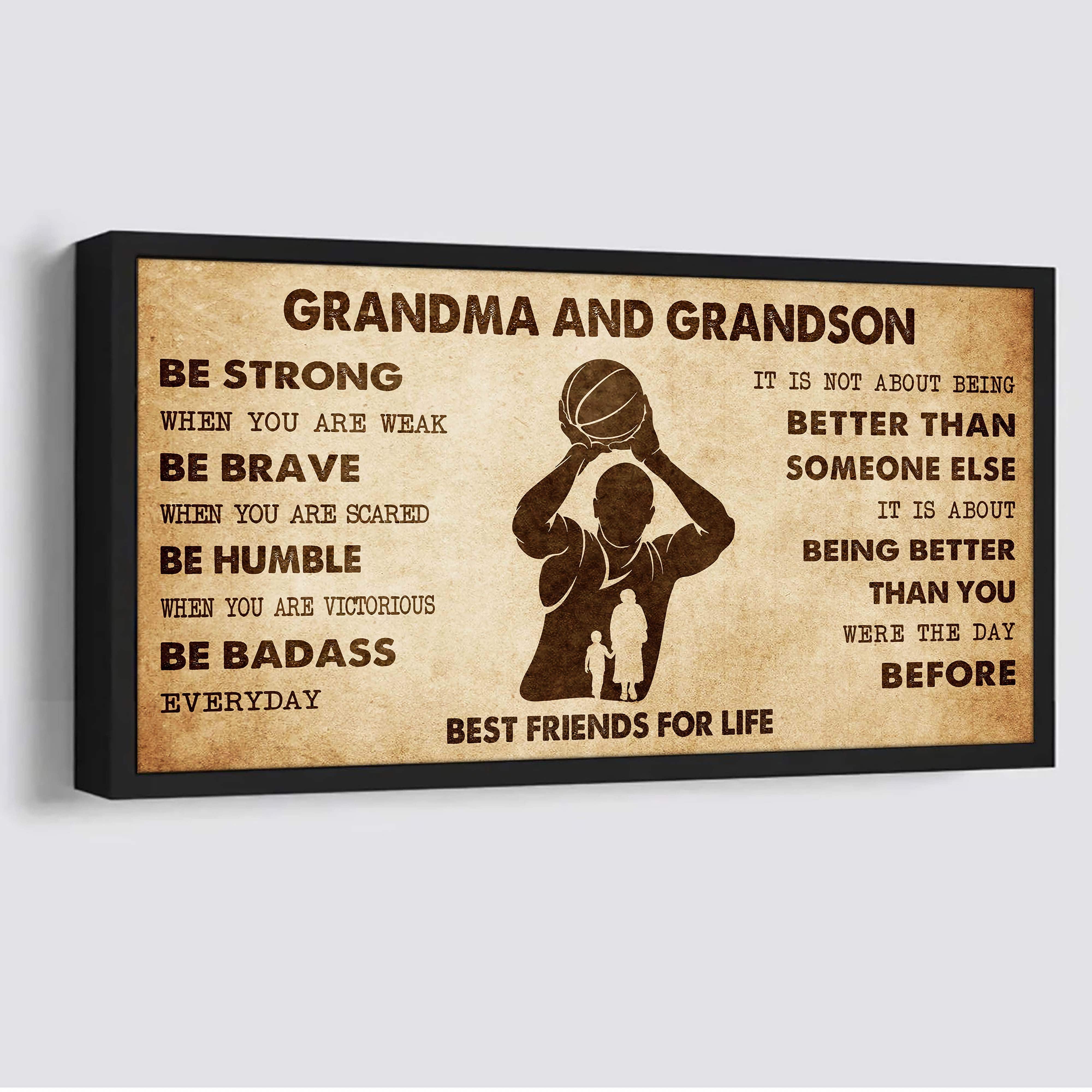 Personalized Grandma To Grandson Poster Canvas Father And Son Best Friends For Life - Message For Your Grandson Gifts For Him