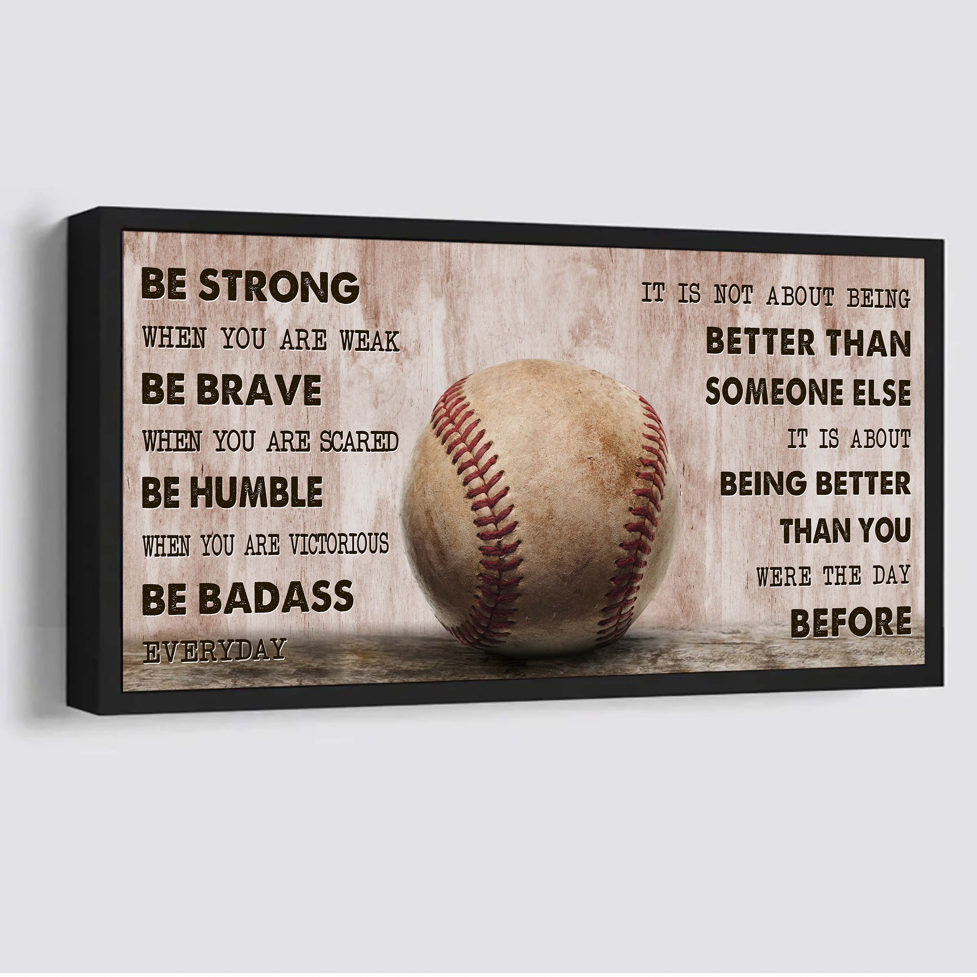 Hockey canvas It Is Not About Being Better Than Someone Else - Be Strong When You Are Weak