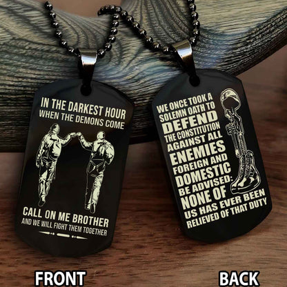 Soldier Personalized Double Sided Dog Tag For Brother