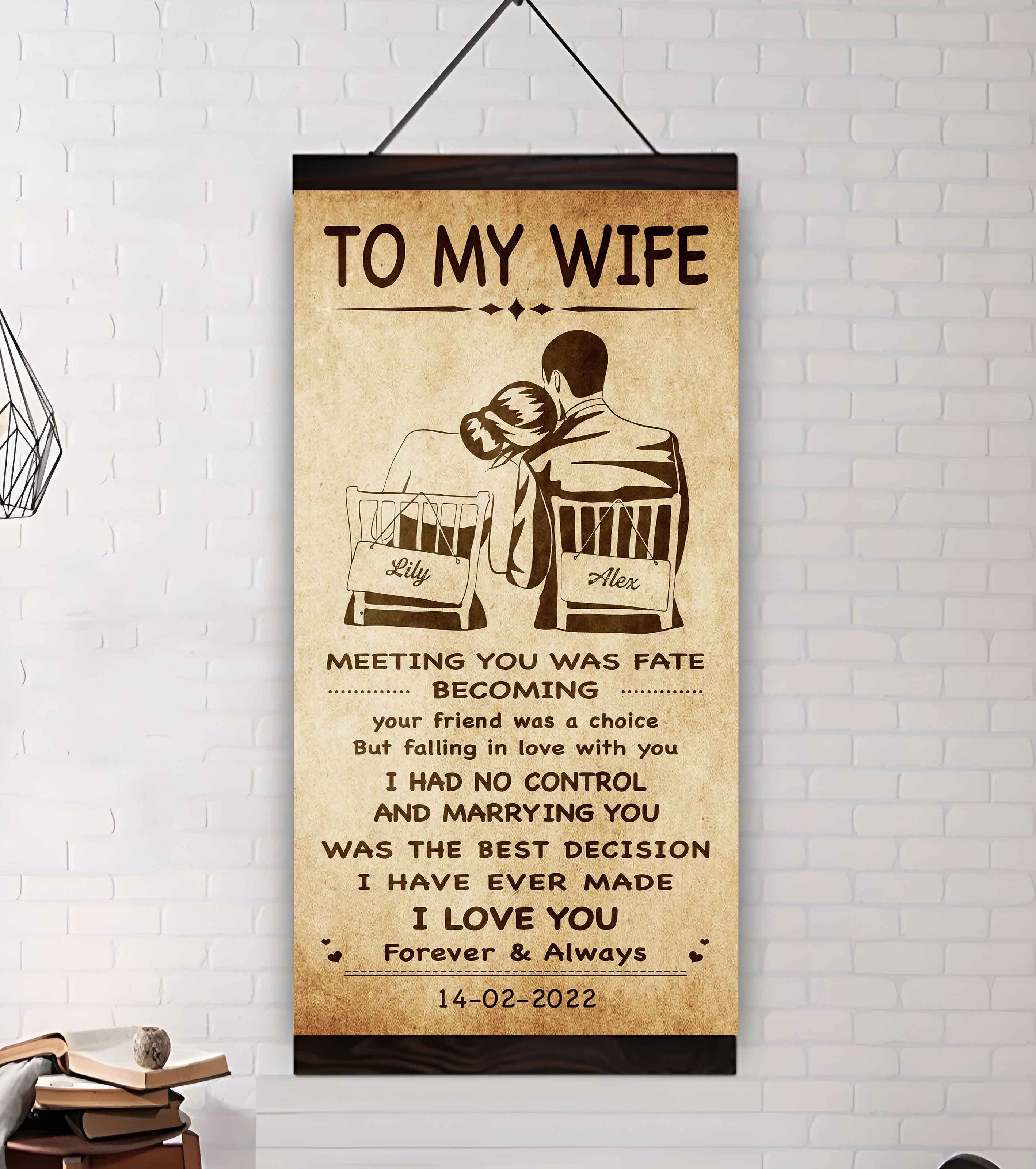 Family Poster Canvas To My Wife Meeting You Was Fate - I Love You Forever And Always Gift For Your Wife