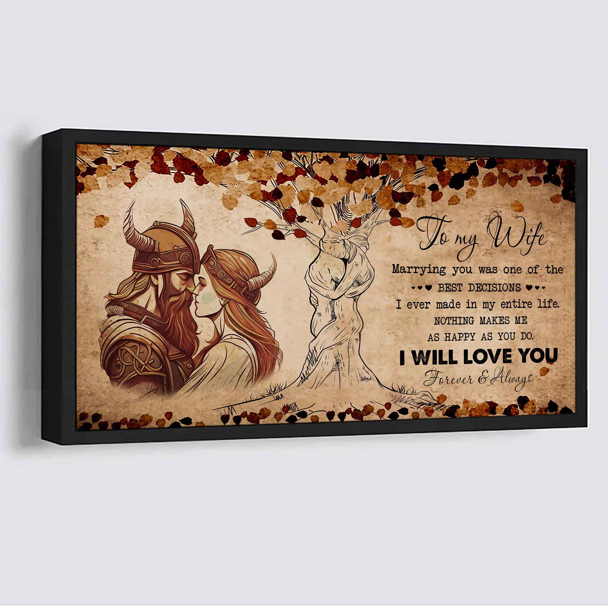 American Football Poster Canvas To My Wife Marrying You Was One Of The Best Decisions - I Will Love You Forever And Always Gift For Your Wife